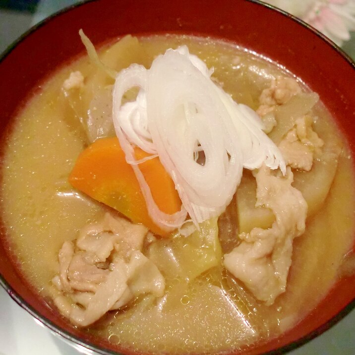 即席!!豚肉と大根と人参の味噌汁♪